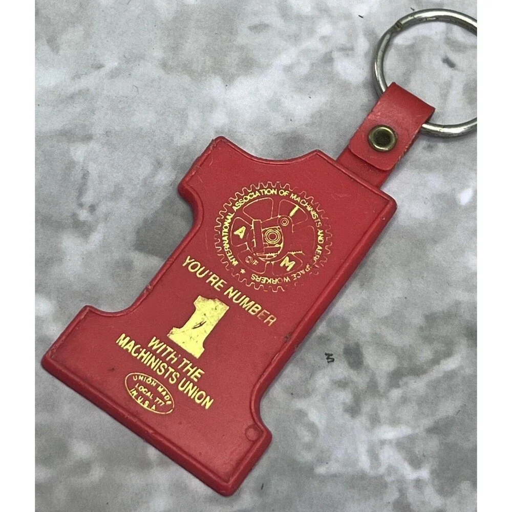 #1 Machinist Union Made in USA Vintage Keychain Keyring